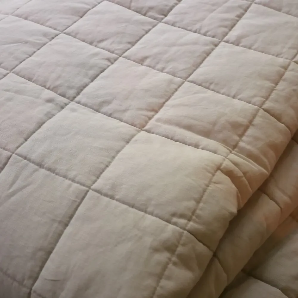 NEW Quince European Linen Box Quilt Only MIST Full Queen  NO SHAMS